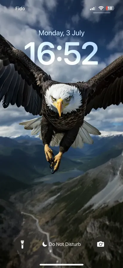 A single majestic eagle soaring through a clear blue sky - depth effect wallpaper