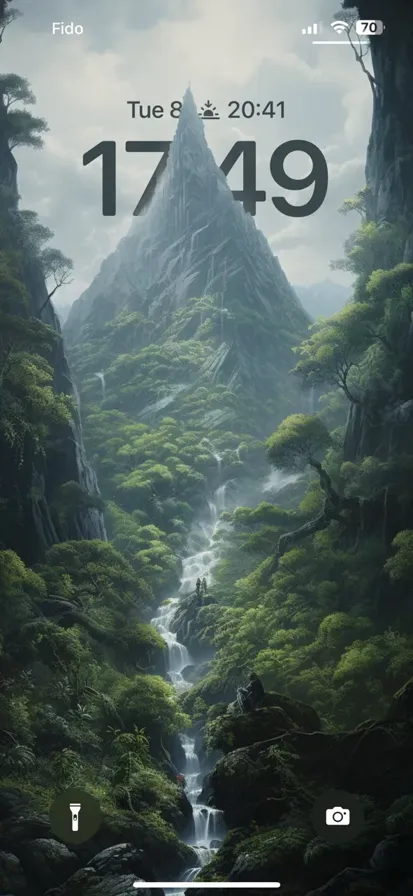 A black mountain surrounded by trees in a realistic setting.