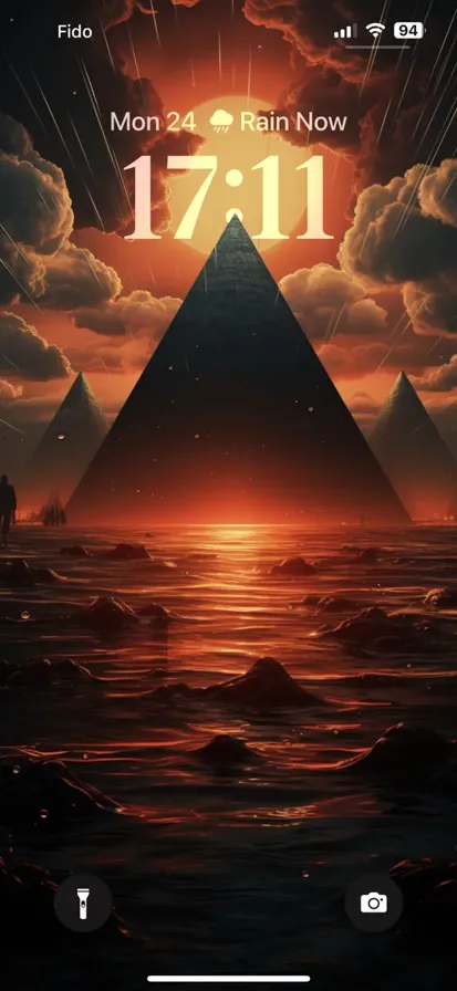 A parallax scene featuring a triangle flying above the sea water.