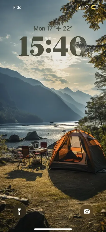 Towering mountains provide a breathtaking backdrop to the scenic landscape and tent camping.