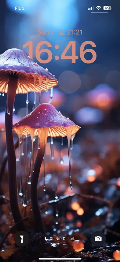 Two cute mushrooms are dropping water in the forest. - depth effect wallpaper