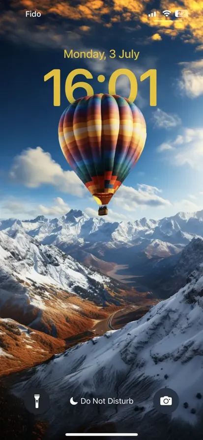 Vibrant hot air balloon soars freely in a clear blue sky, capturing the whimsical joy of ballooning.