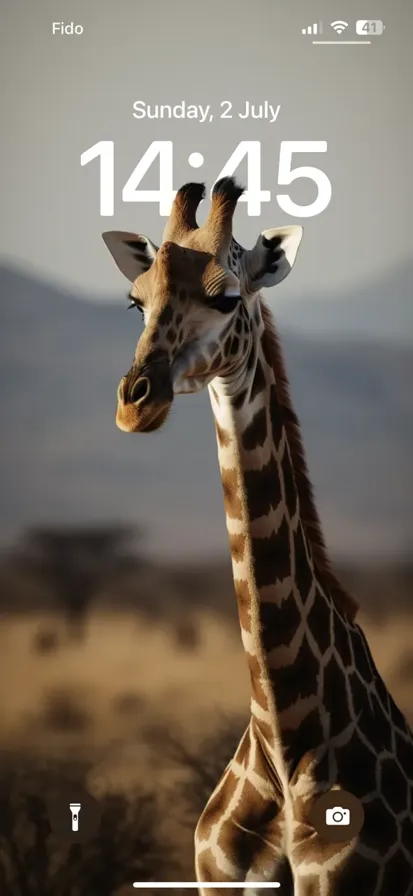 A giraffe standing in a field.