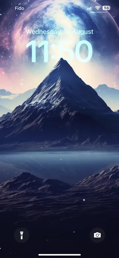 Full image featuring a lone mountain floating in space. - depth effect wallpaper