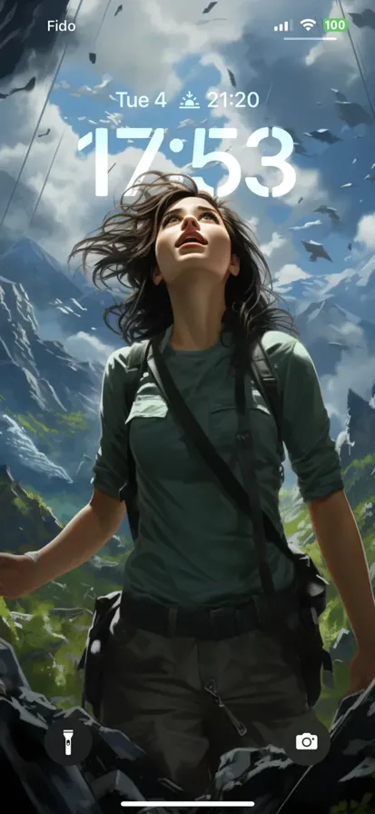 A woman wearing green clothing is climbing and going up a mountain.