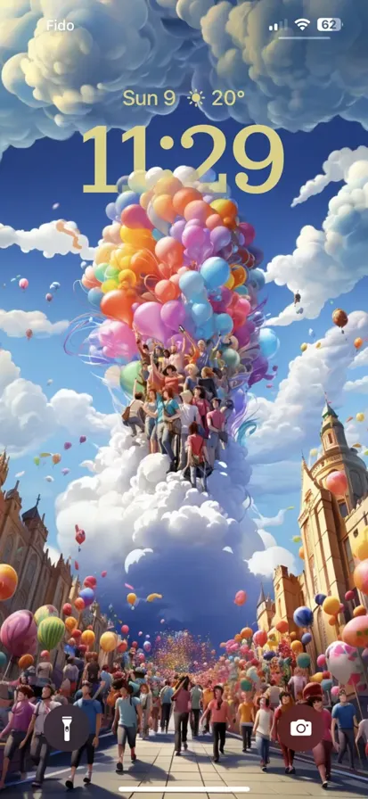 A group of people is seen celebrating Pride, joyfully holding colorful balloons.
