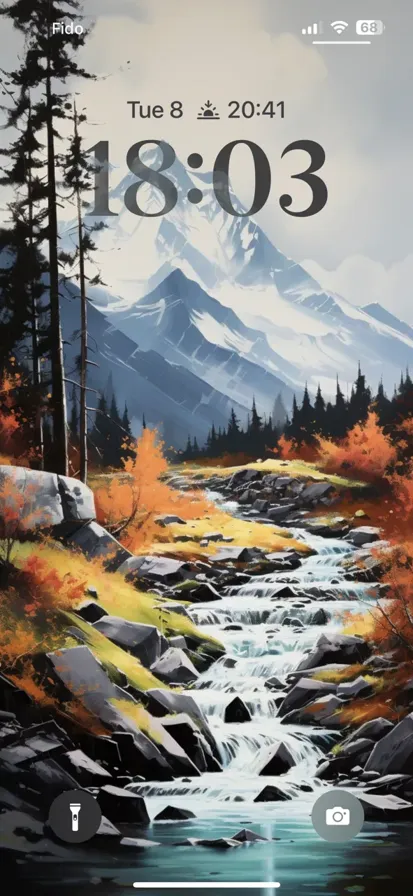 High contrast mountains in autumn, realistic. - depth effect wallpaper