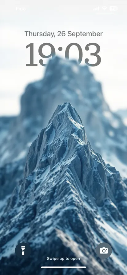 A stunning image of a snowy mountain range with sharp peaks. - depth effect wallpaper