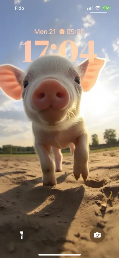 A cute baby pig in a farm
