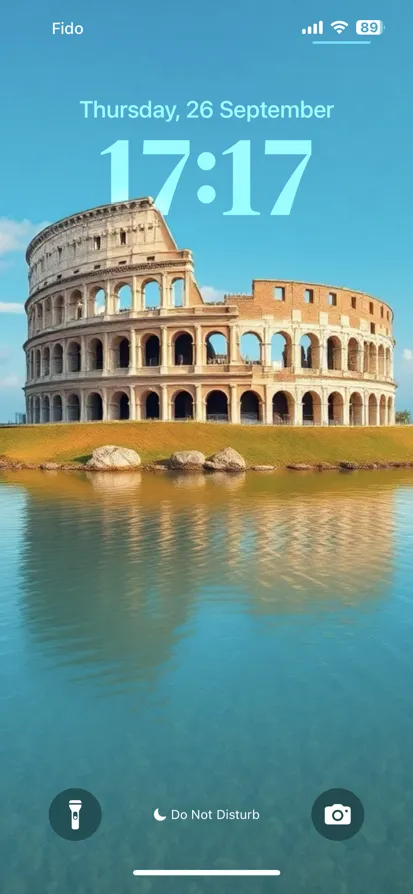 Imaginary scene of a submerged Colosseum on an island. - depth effect wallpaper