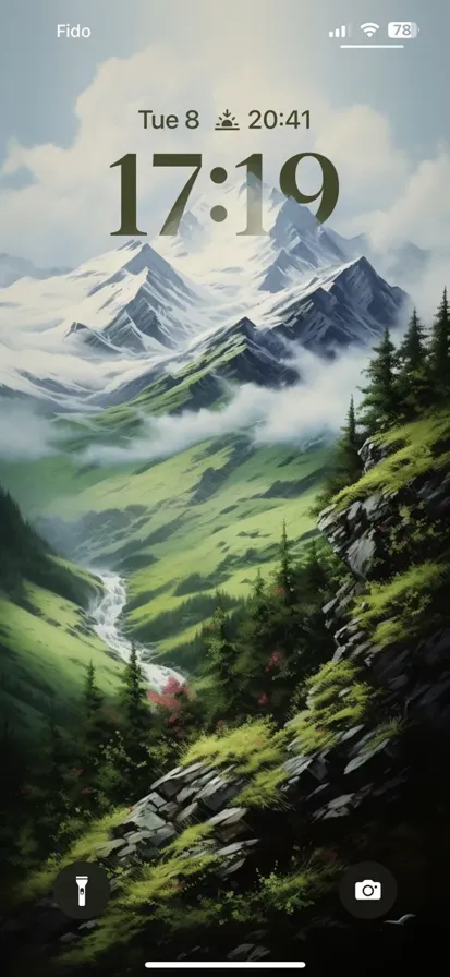 A green and cozy mountain landscape with realistic details.