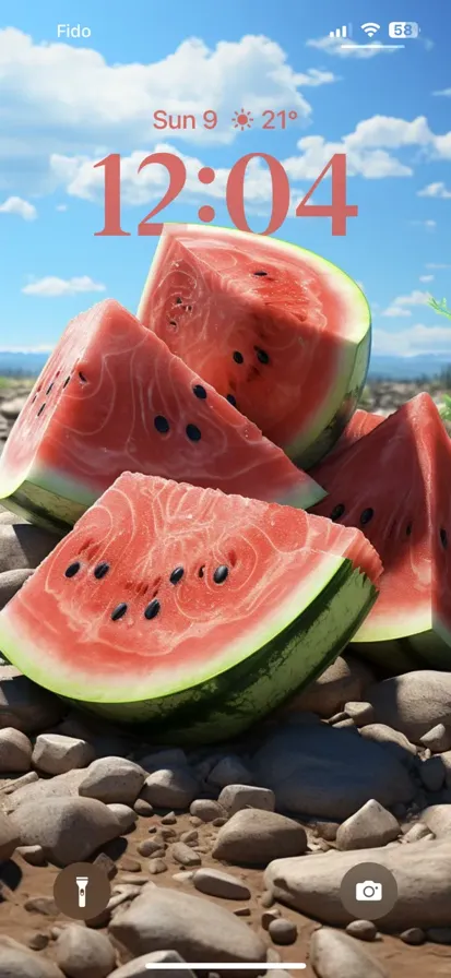 An open watermelon ready to be eaten, with realistic colors.